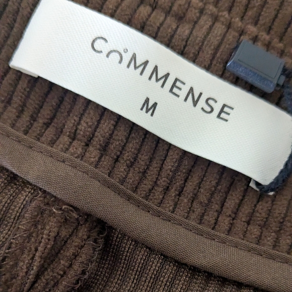 NWT Commense Brown Corduroy Wide-Leg Pleated Pants - Size Medium - Picture 3 of 5